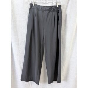 Athleta Brooklyn Wide Leg Crop Pant Black 8 Lightweight Trousers